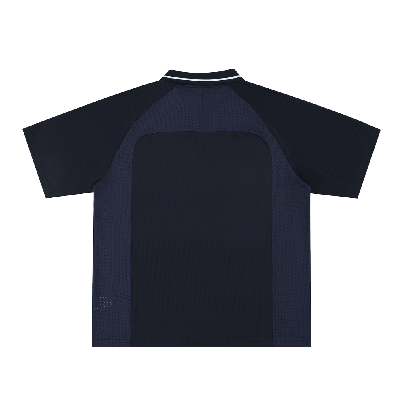 Striped V-Neck Soccer Jersey Navy Blue