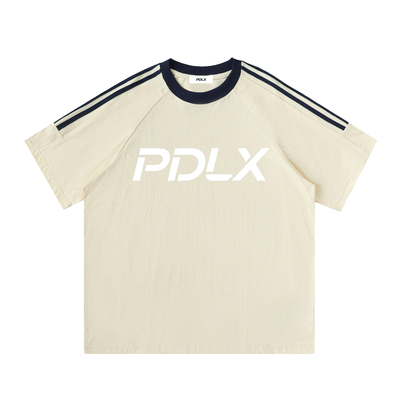 Contrast Tape Crewneck Cotton T-Shirt