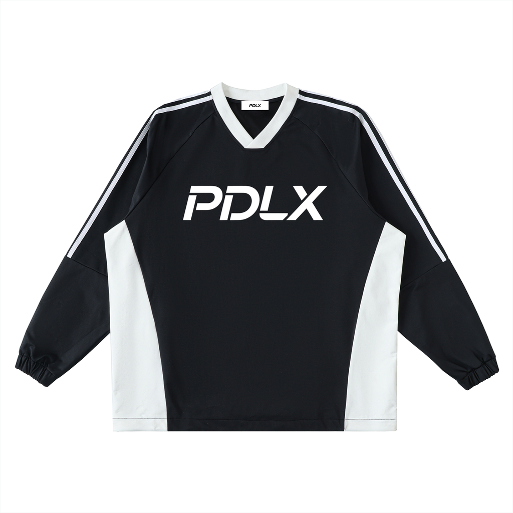 Color-Block V-Neck Long-Sleeve T-Shirt