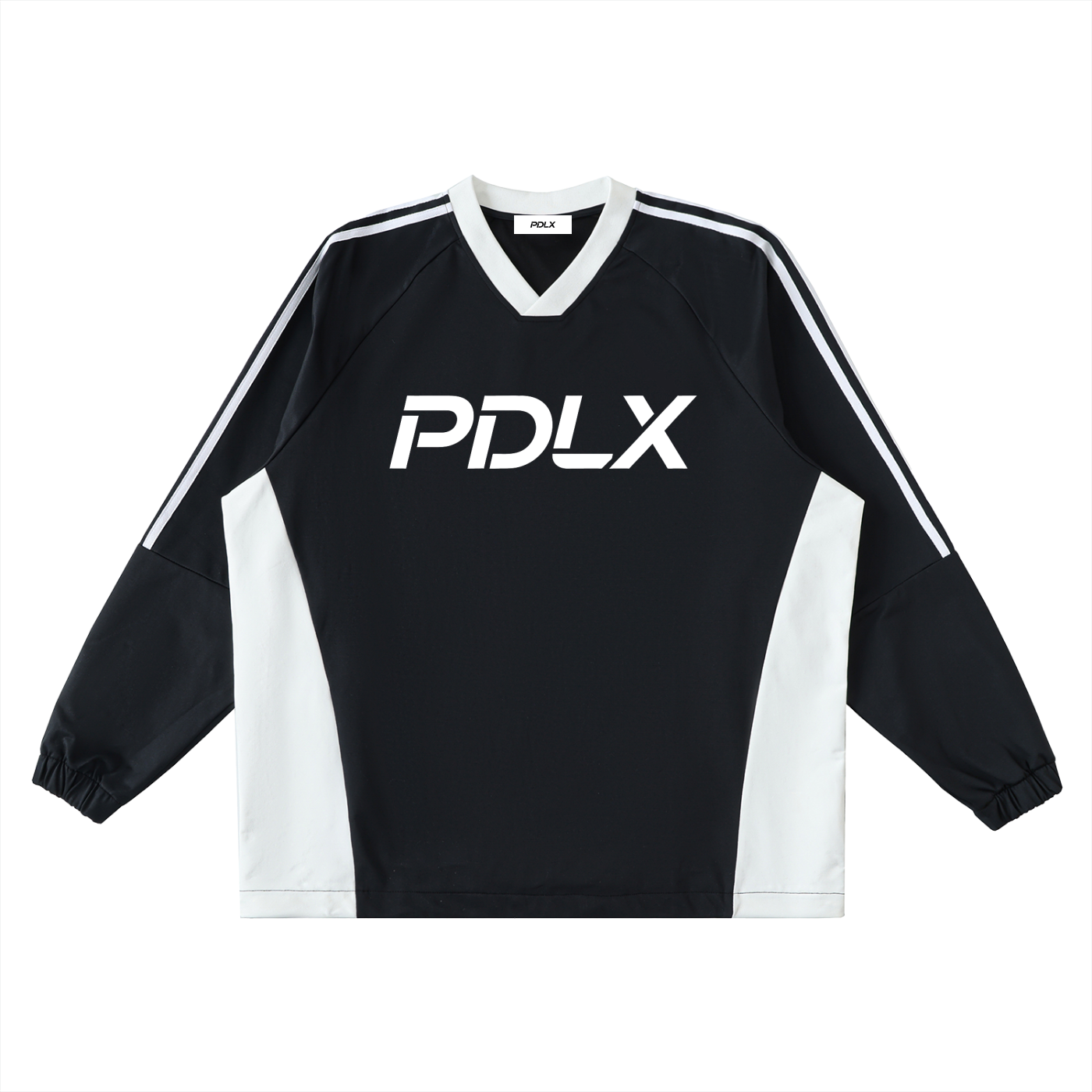 Color-Block V-Neck Long-Sleeve T-Shirt