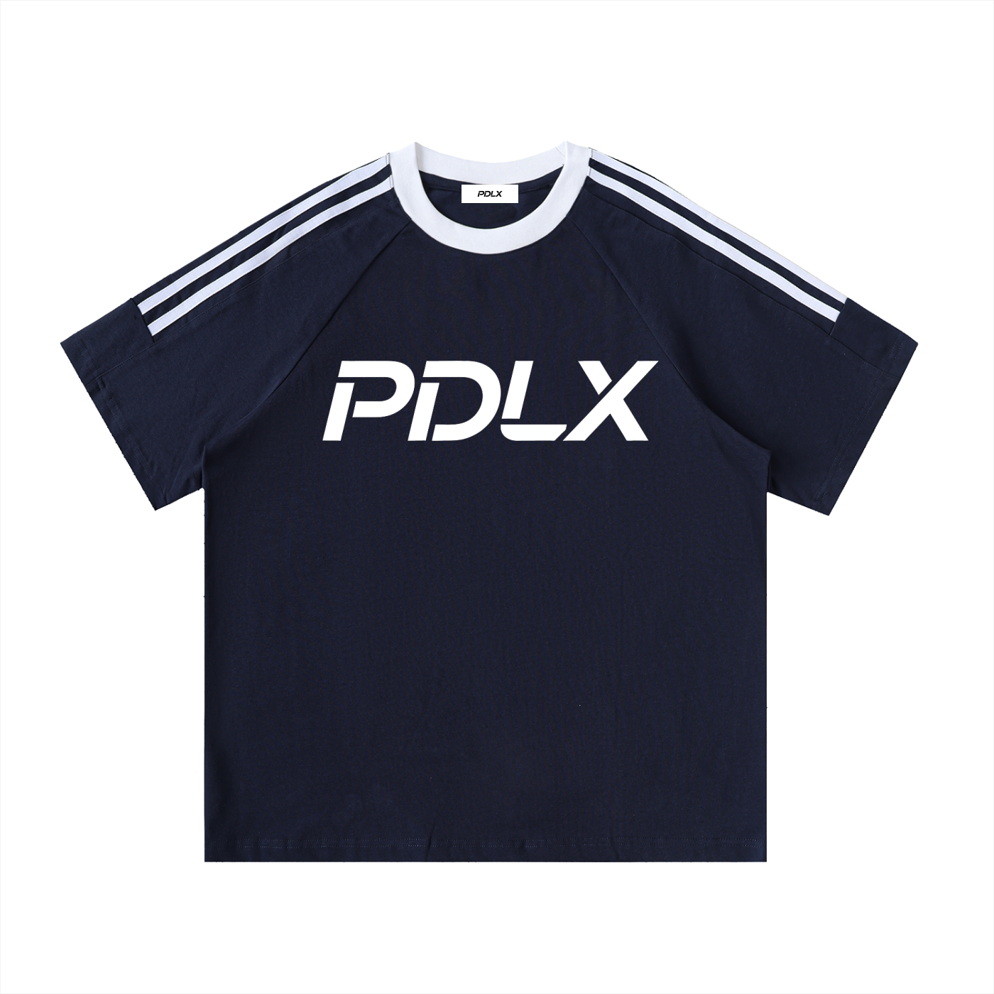 Contrast Tape Crewneck Cotton T-Shirt