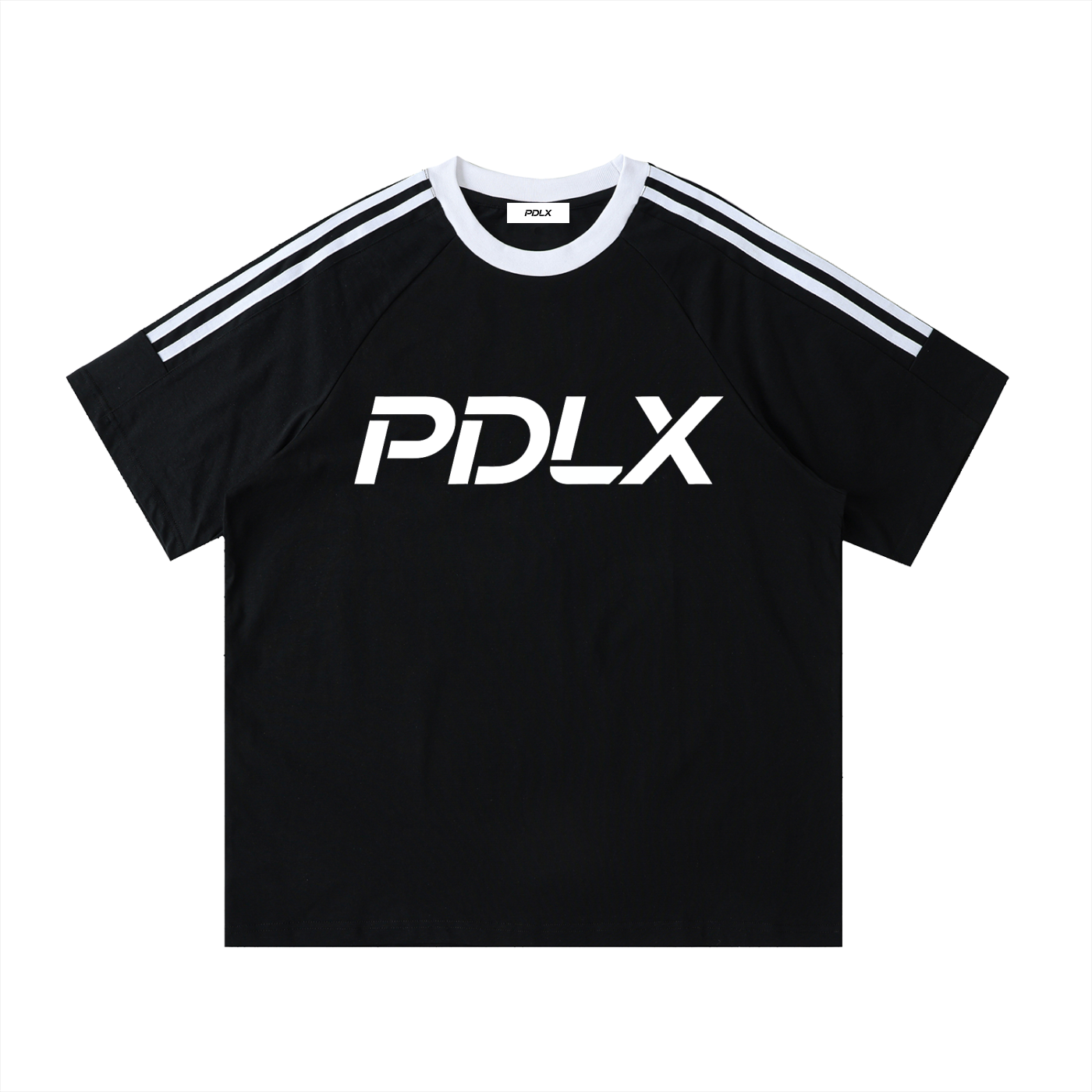 Contrast Tape Crewneck Cotton T-Shirt