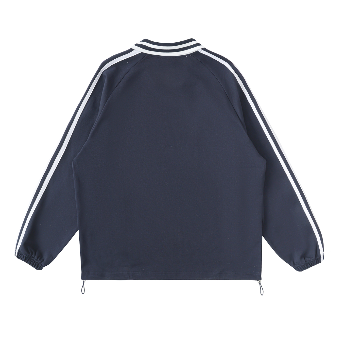 Contrast Striped Lapel Collar Sweatshirt Royal Blue