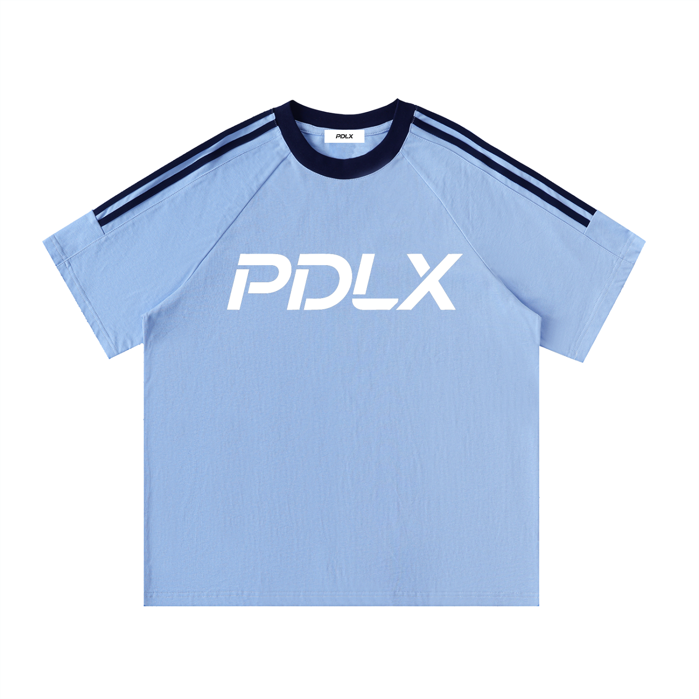 Contrast Tape Crewneck Cotton T-Shirt
